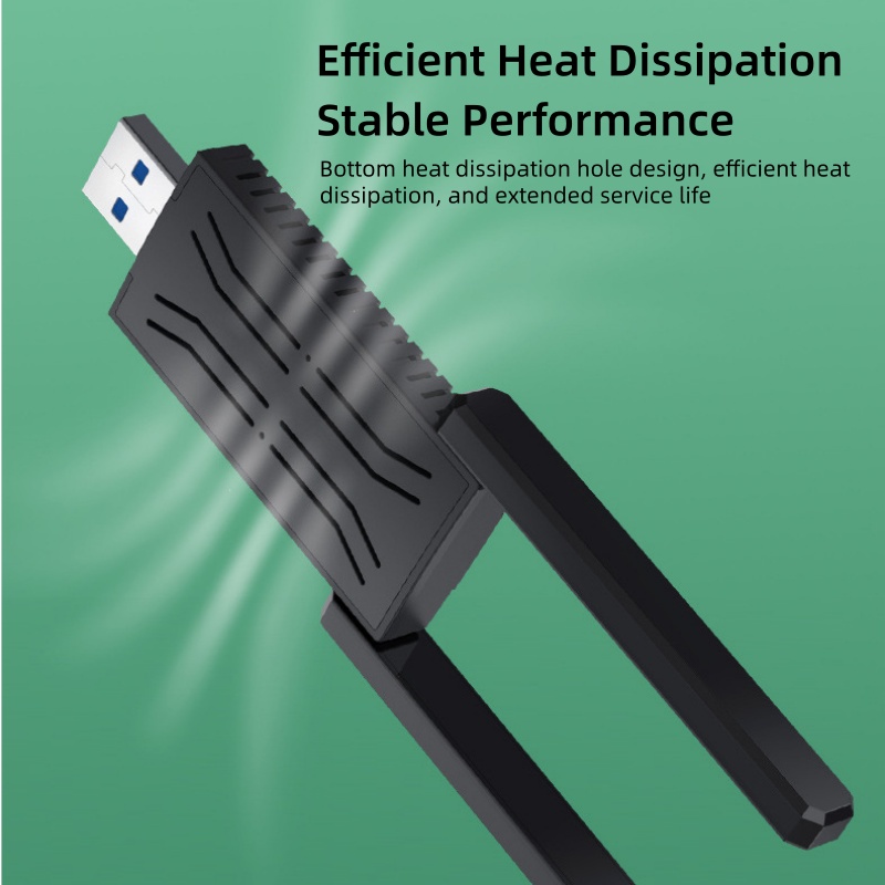 1200Mbps USB3.0 Adapter Dual Band 2.4G+5GHz WiFi Dongle Receiver Driver Free Wireless Network Card for Desktop Computers Laptops