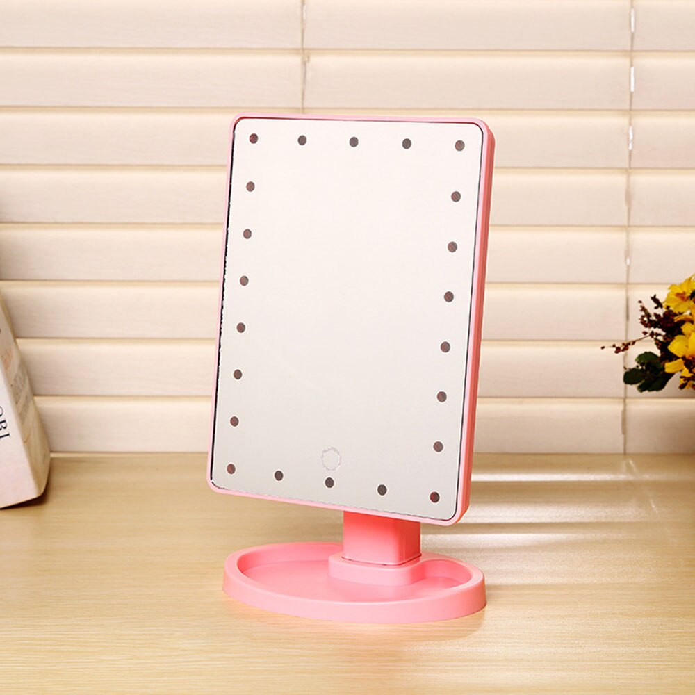 Adjustable LED Lighted Makeup Mirrors With LED Light 16/22 Touch Screen Mirrors For Beauty Makeup Eyelash Brush