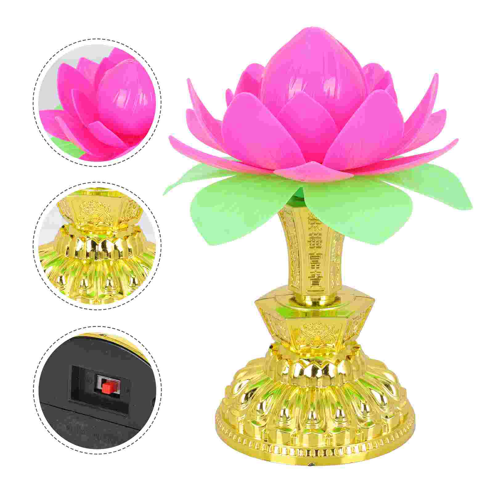 LED Night Lamp Temple Hall Night Light Lotus Shaped Night Lamp Temple Decor