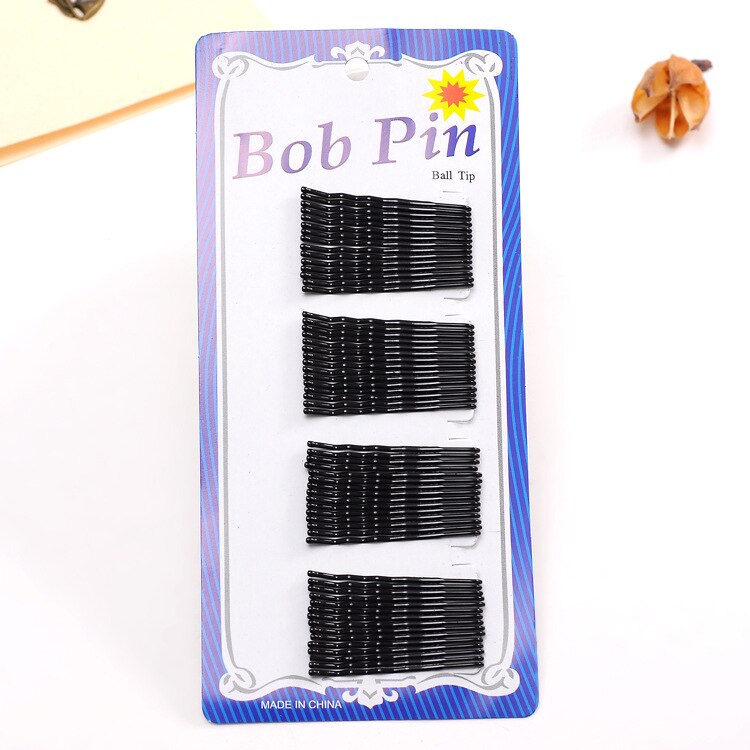 Hairpins Black Alloy Hair Clip Bobby Pin Hair Accessories Headwear Ball Tip Bob Pins hair clips for women: 4.5cm wavy