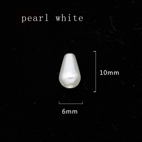 100p 6 x 10mm 6 x 14mm 8 x 15mm 8 x 20mm 8 x 30mm dråbe / pære elfenben / hvid sy på efterligning perle smykker gør perler diy spacer perler: 6 x 10mm elfenben