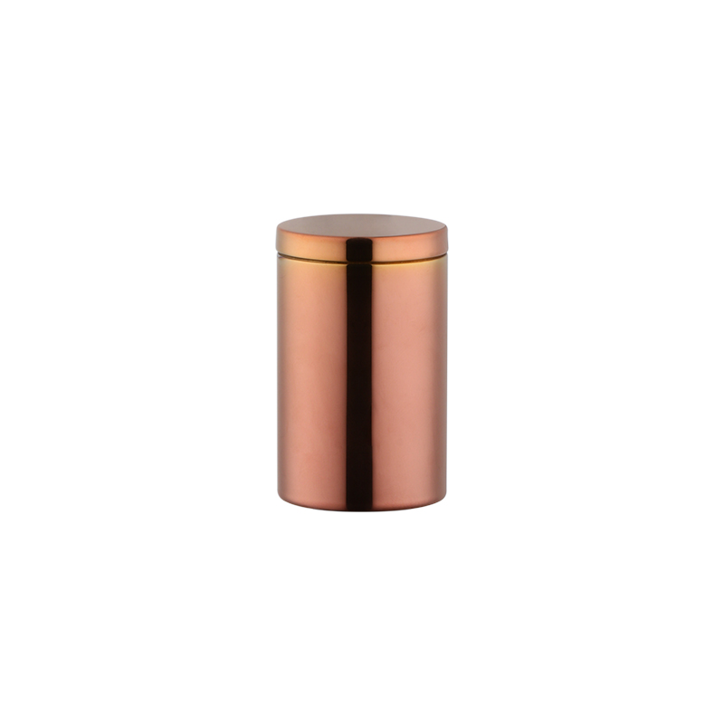 200ml Gold Tea caddies Stainless steel tea Box Jar Storage Holder table-top Metal tea canister Candies Cans Teaware containers: Rosegold