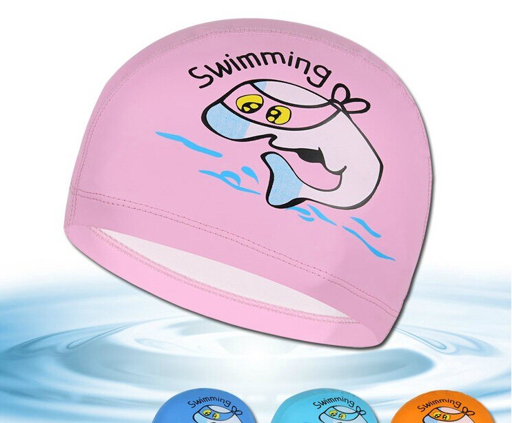 Casquette de piscine pour enfants, chapeau de protection en forme de dauphin, bouchon d&#39;oreille, étanche, pour garçons et filles, accessoire de plongée