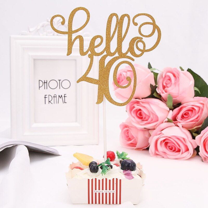 1Pcs Hello 21,30, 40,50, 60 gelukkige Verjaardag Cake Decor Toppers 5 Stijlen Jaar Oude Cupcake Vlag Label Volwassen Verjaardag Feestartikelen