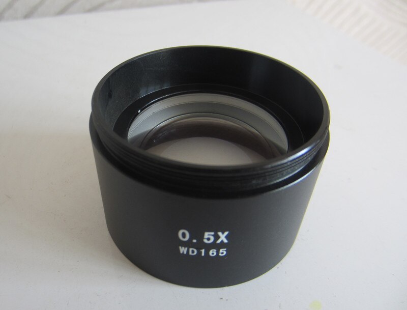M42 * 0.75mm 0.5X 1X 2X accessoires Aux Barlow lentille d'objectif de Microscope auxiliaire à baril unique pour Microscope stéréo: 0.5X