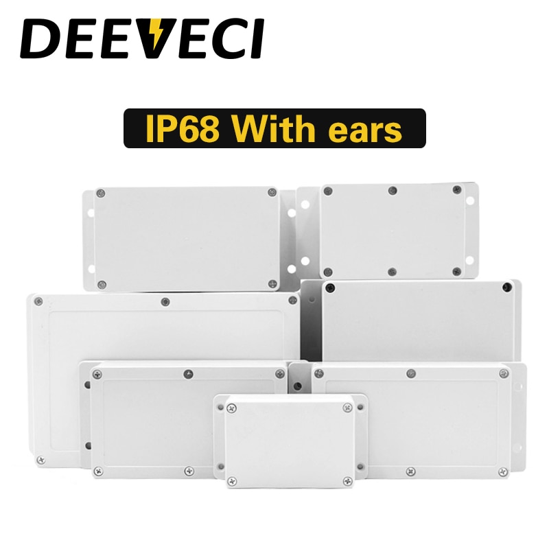 IP68 Waterproof Enclosure Plastic Box Electronic Project Outdoor Instrument Electrical Project Box Junction Housing with ears