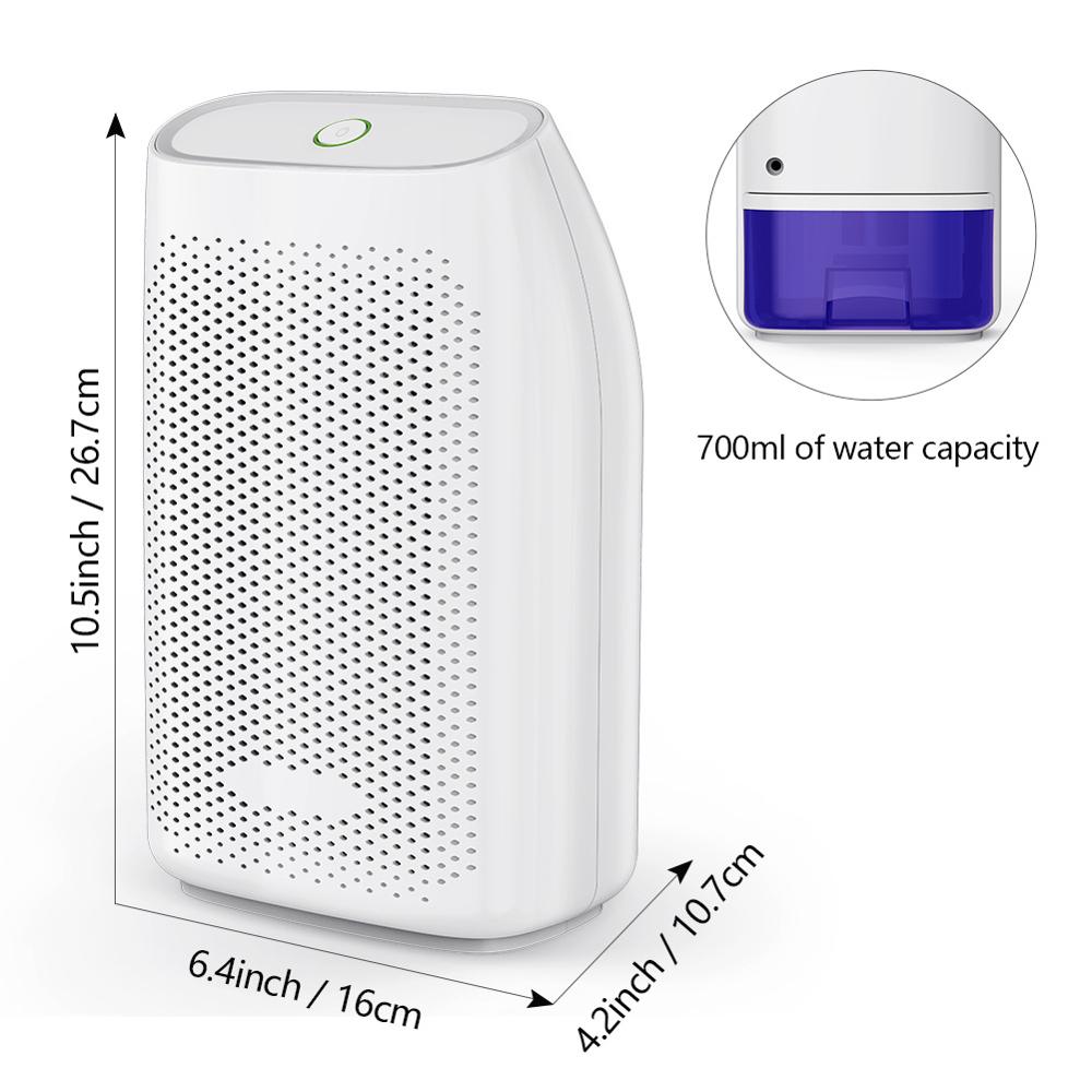 300ML/Day T8 Mini Dehumidifier Desktop Semiconductor Desiccant 700ML Capacity Electric Air Dryer 100V-240V For Home