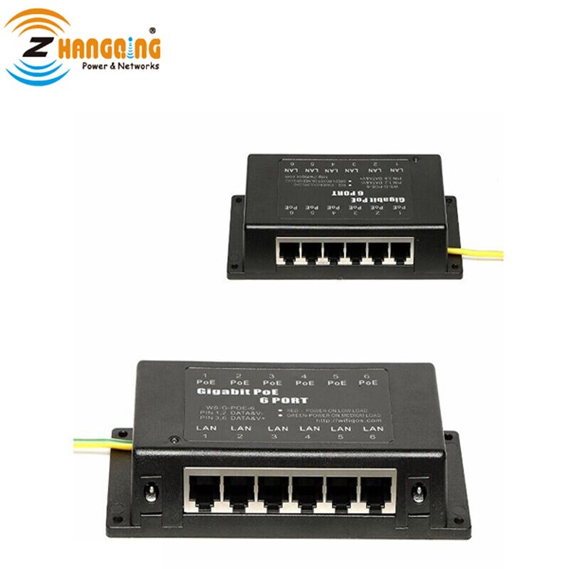 Wall Mount 6port gigabit passive POE patch panel with 24v60w power supply for MikroTik and Access Point