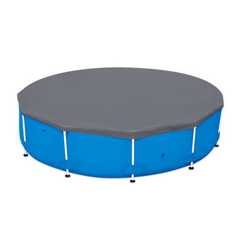 Zwembadafdekking pe-geweven zeildoek waterdichte regendoek stofhoes ronde zwembad vloerdoek mat doek 1pc: Geschikt voor 366cm