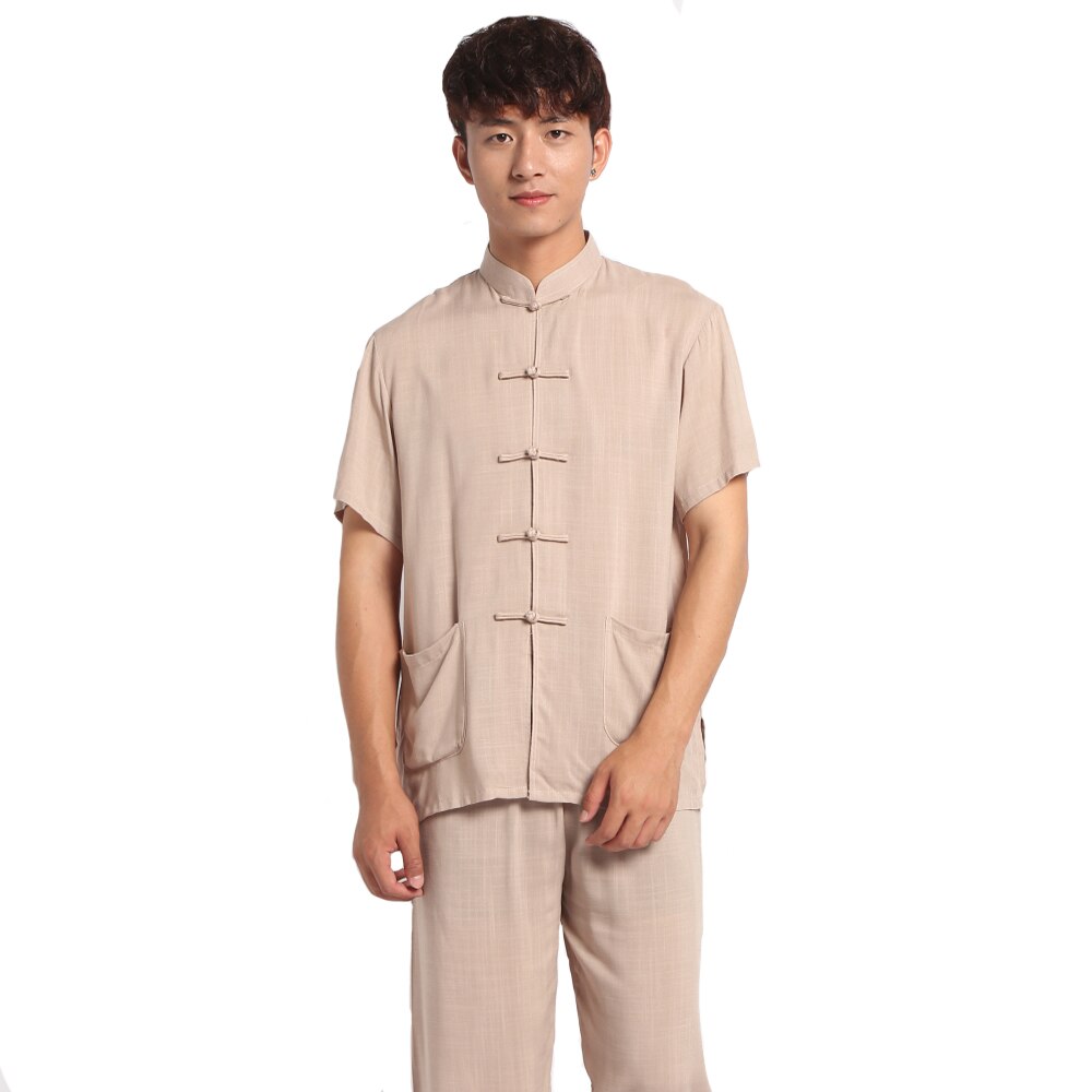 Casual Mannen Katoen Linnen Pyjama Pak Shirt & Broek Broek Nachtkleding Chinese Stijl Mannelijke Handgemaakte Knop Pyjama Set Homewear