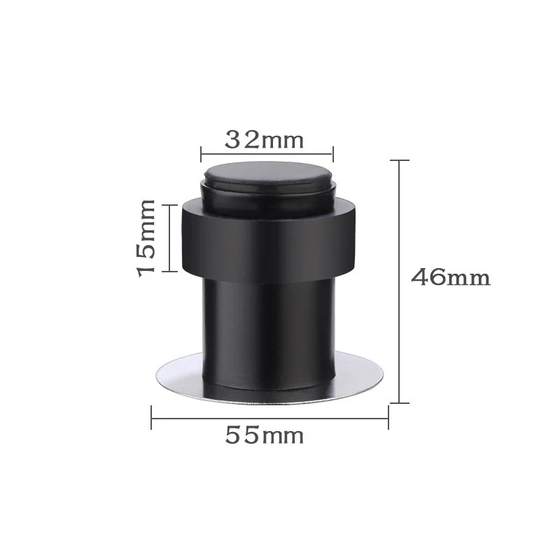 Türhalter aus Edelstahl 304, runder Türstopper, zylindrischer Haushalts-Türstopper, Sicherheit, kein Stanzen von Löchern erforderlich, Gummi, Zuhause: WHITE