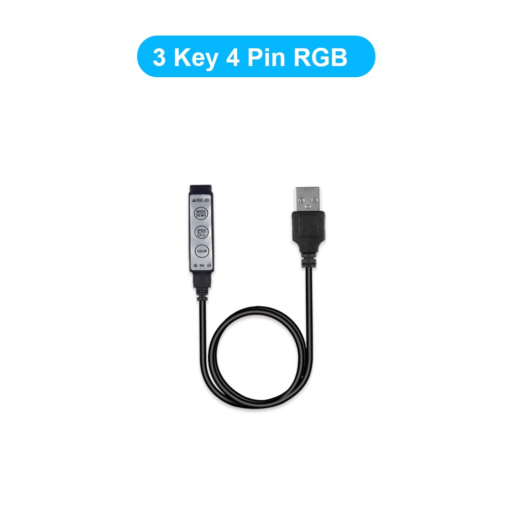 Usb ledet kontroller mini 3 nøkkel  rf 17 nøkkel musikk 20 nøkkel  ir 24 nøkkel, bluetooth app kontroll, rgbw 17 nøkkel til rgb ledet stripe lys fargeendring: 3 nøkkel rgb