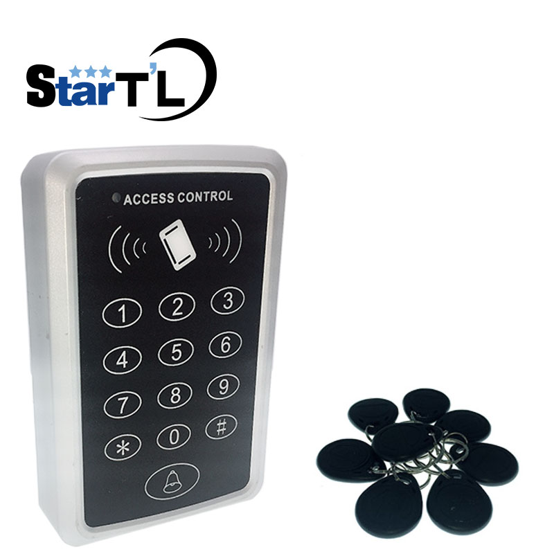T11 gate access control system rfid access control reader 10 EM4100 keychains 125KHz Card Reader For Door Access