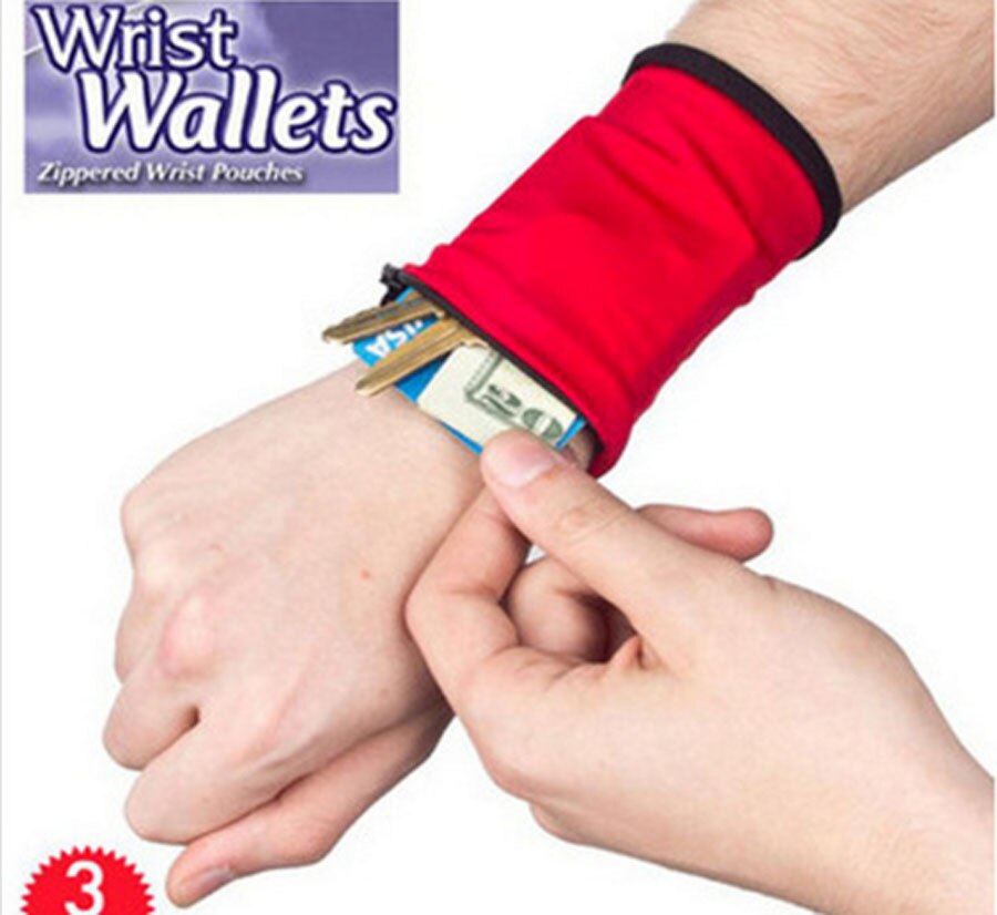 QiYuFang Esporte Pulseira Carteira Bolsa de Pulso Pulseiras Banda de Fitness Ciclismo Viagem Carteira Chaveiro Caminhadas Homens Mulheres Accessiories