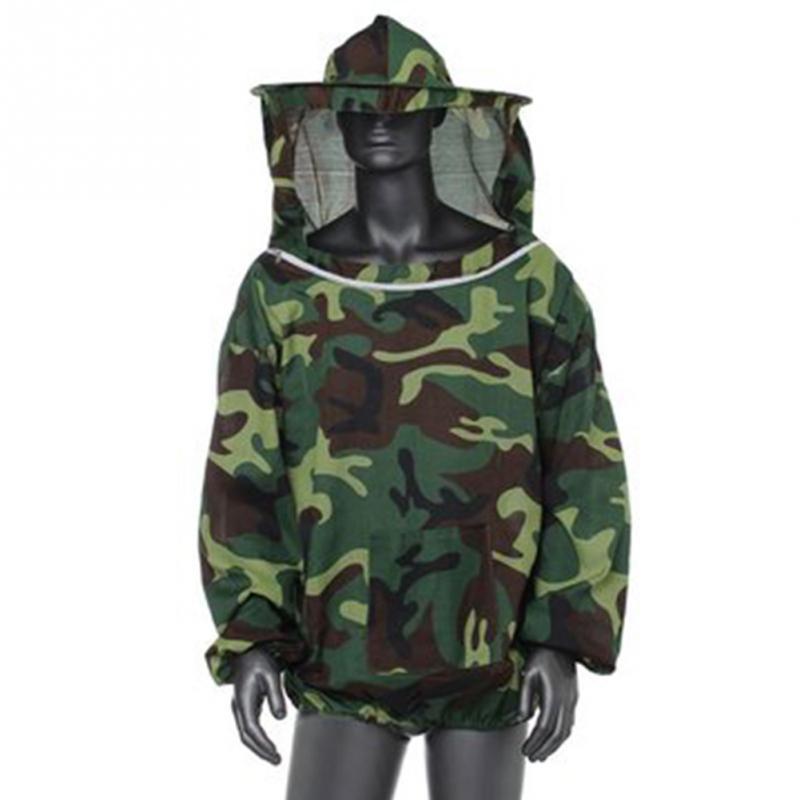 Beekeeper Suit Beekeeping Protective Clothes Jacket Suit Practical Protective Beekeeping Clothing Veil Dress With Hat Equip Suit: Army Green