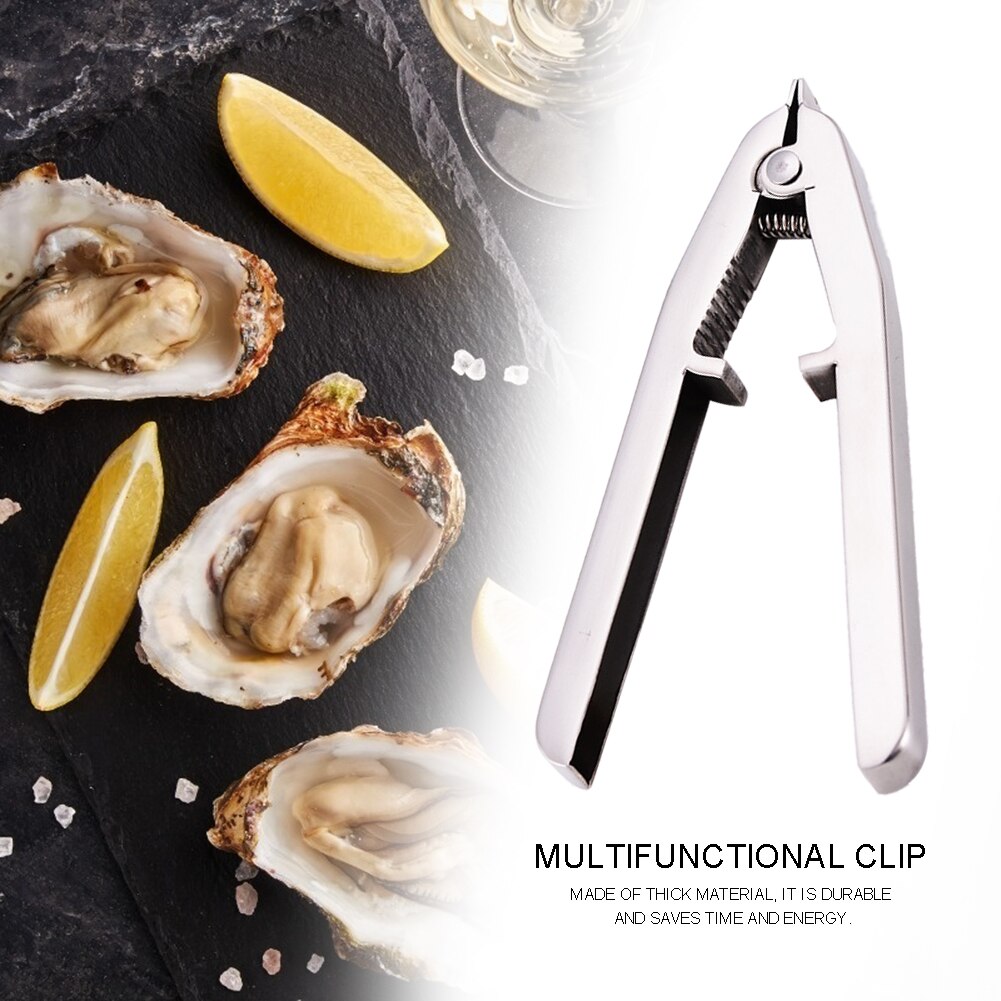 Multifunctional Clam Clip Innovative Opener Zinc Alloy Seafood Clamp Automatic Spring Food Clip
