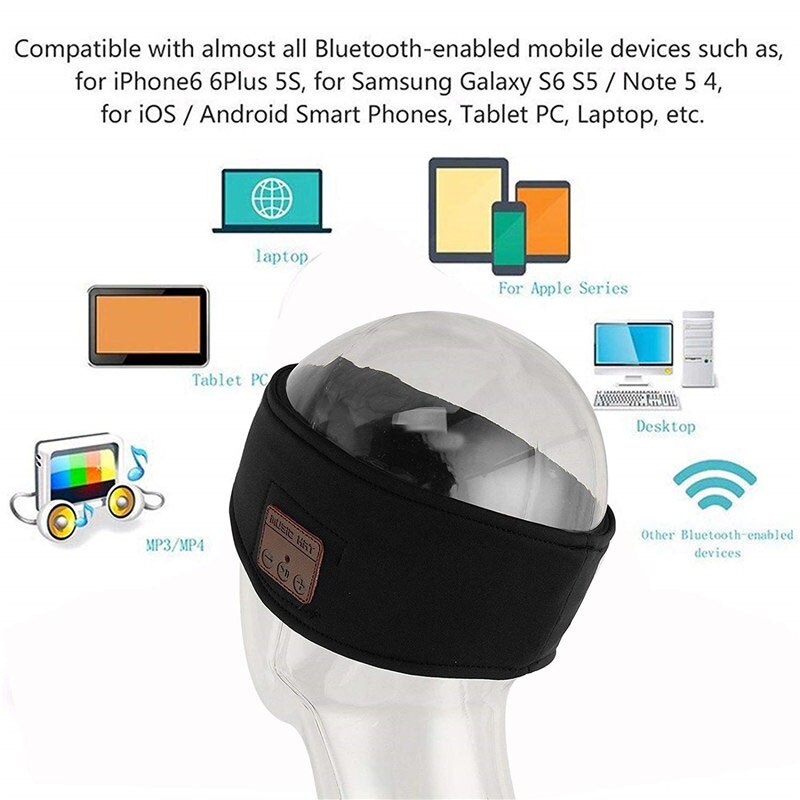 Bluetooth MP3 fascia Auricolari Senza Fili cuffia Musica Cuffia Auricolare stereo fascia del Sudore per gli sport tutto'aria Aperta sec88