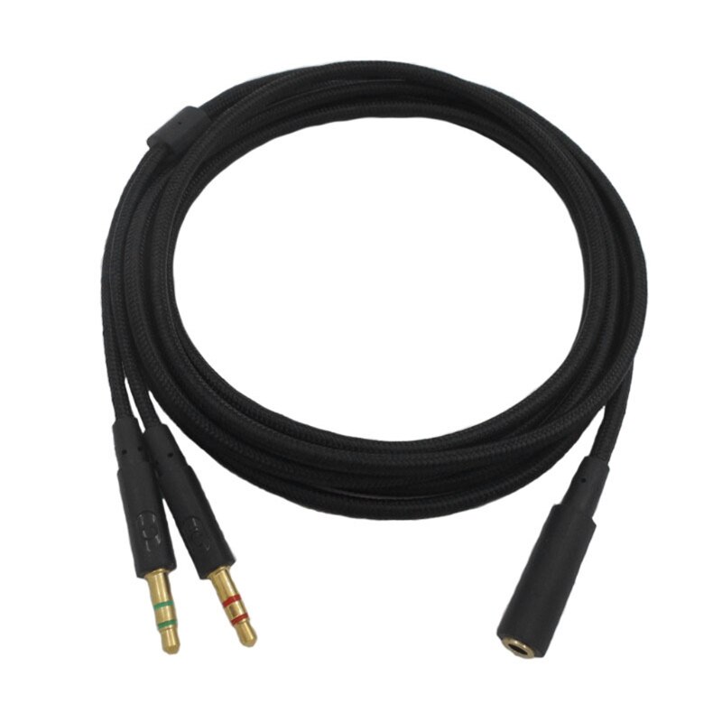 3.5mm uniwersalny 2 w 1 gamingowy zestaw słuchawkowy Audio-przedłużacz kabla do HyperX Cloud II/Alpha-/Cloud Flight/Core Headphone
