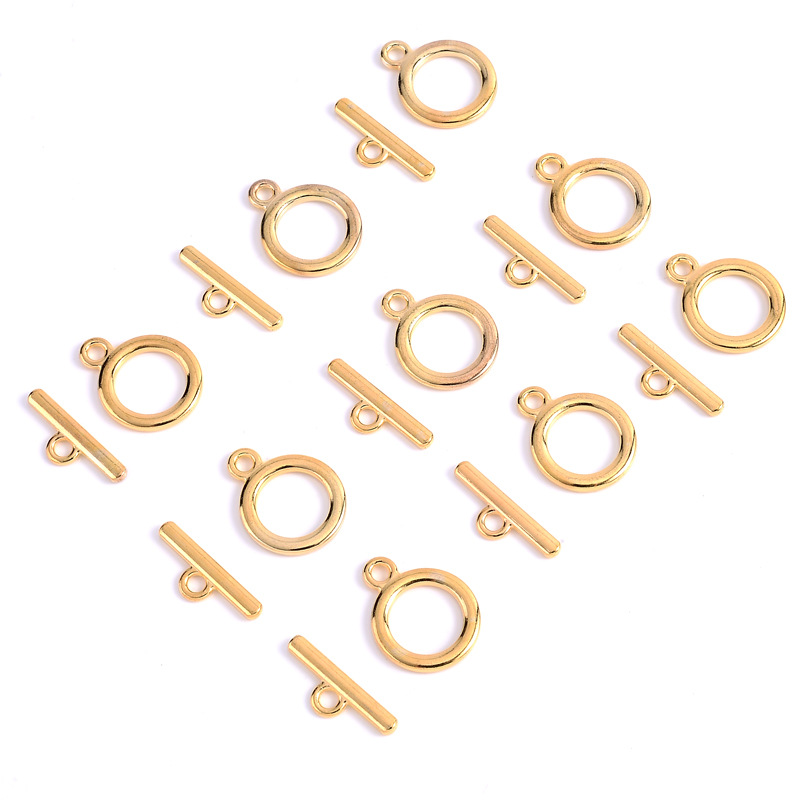 10 unids/lote de cierre OT clásico para DIY, collar, pulsera, fabricación de joyas, conector, cierre de palanca, accesorios de joyería, suministros: Blanco