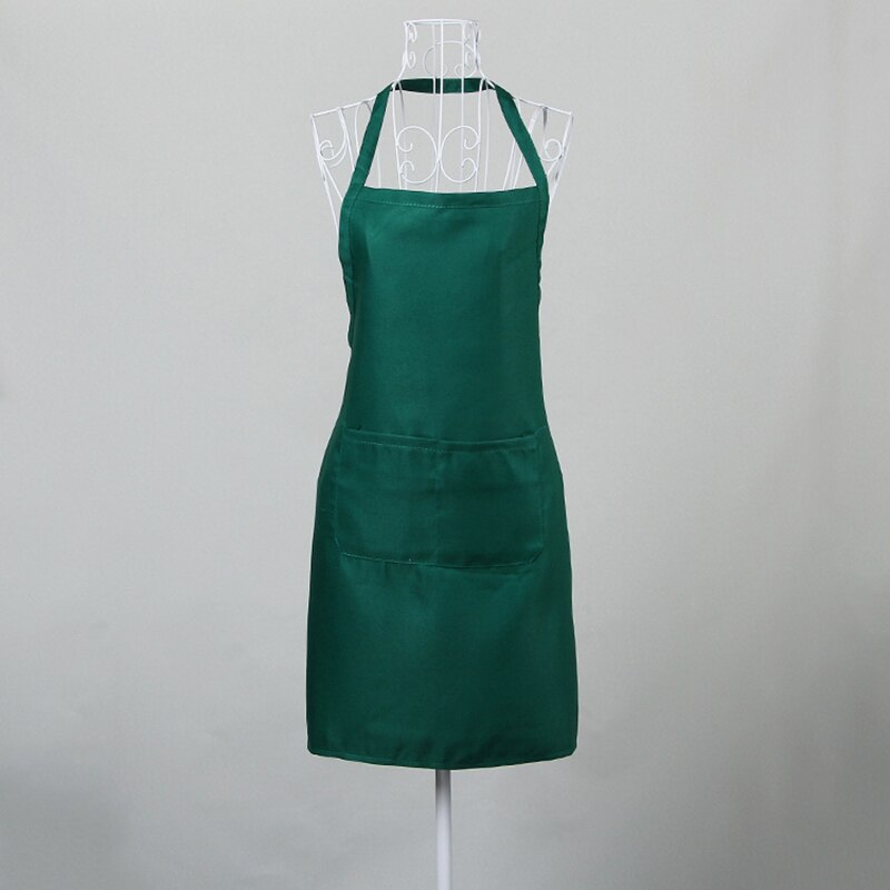 Waterproof Apron Washable Polyester Dual Pockets Unisex Kitchen Pinafore For Waiter Chef Orange-Red Purple Green Household Clean: Green