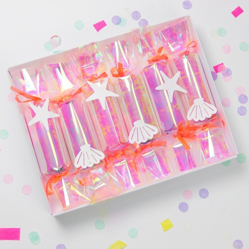 6 stk/sæt havfrue push pop salut konfetti fødselsdagsfest indretning bryllup jubilæum fester baby shower forsyninger foto rekvisitter