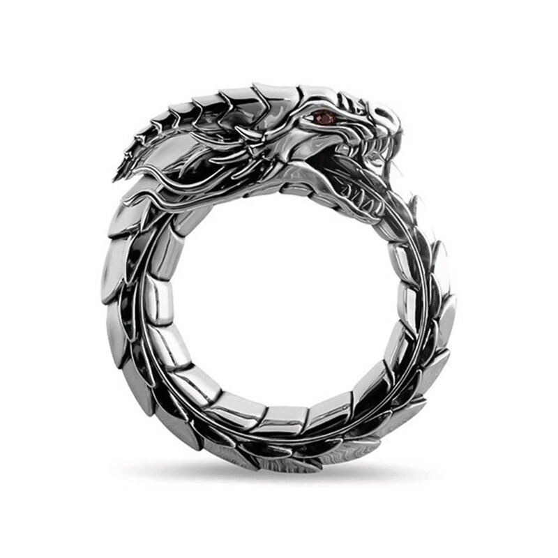 Viking retro gótico punk rock hip hop anéis masculinos na moda dragão anéis jóias acessórios presente de aniversário: 7