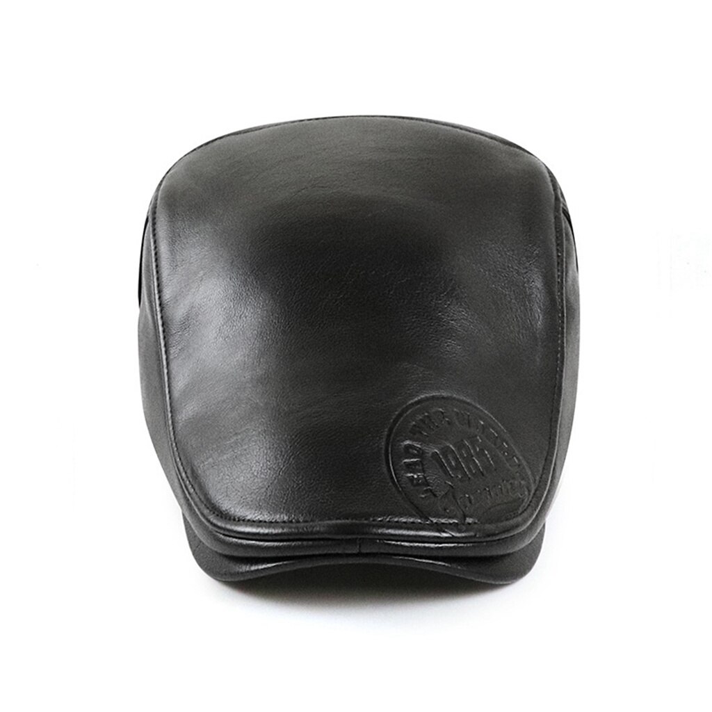 JAMONT Top Level Leather Newsboy Cap for Men Autumn Winter Warm Beret Hat Gorras Planas Cabbie Hats Vintage Male Boinas Flat Cap