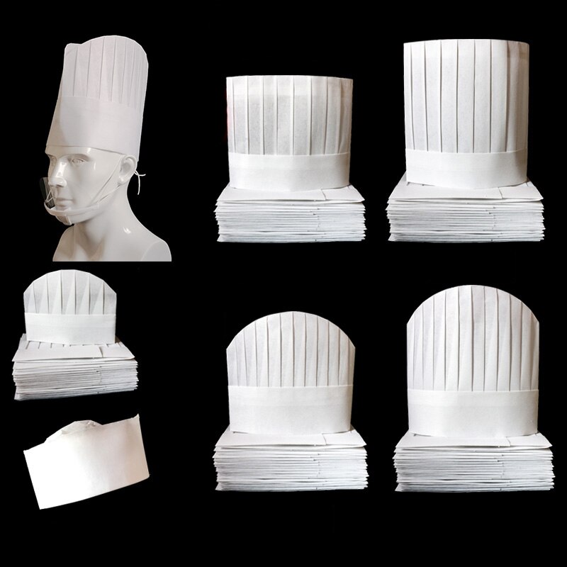 20 pcs/lot Disposable Chef Hat Thicken Non-woven fabric White cook cap Hotel Restaurant Bread Cake Baker's Hat