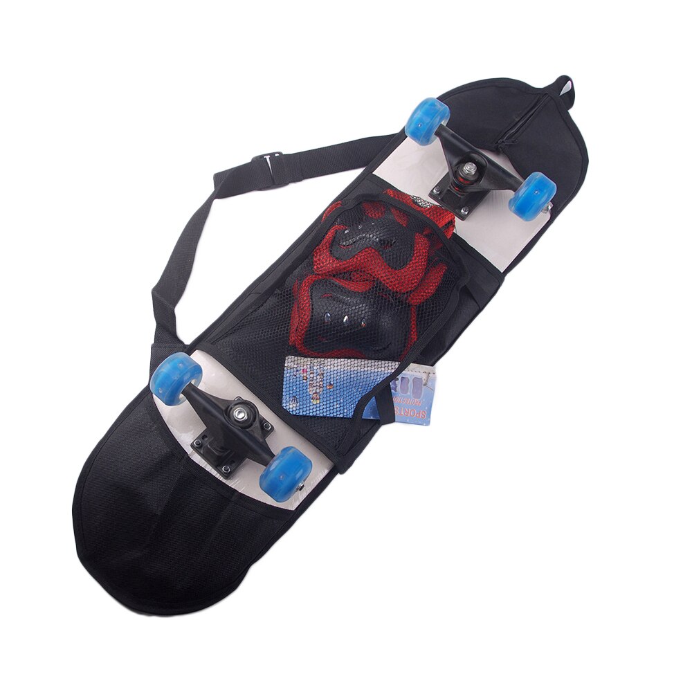 Bolsa de almacenamiento para monopatín multifuncional Unisex, bolso sencillo de Color sólido, multiusos, con cuatro ruedas, bandolera de hombro: Azul real
