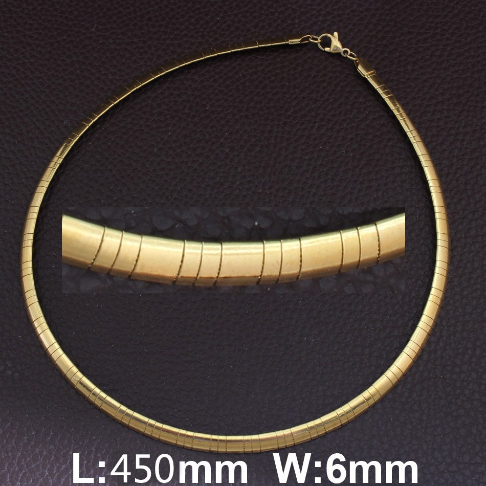 6MM Accessories Stainless Steel Jewelry 400mm and 450mm Long Torques Necklaces for women NBJGACFG