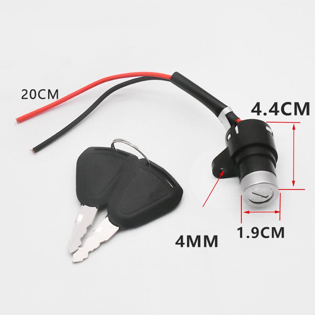Contactschakelaar Sleutel Power Lock Elektrische Fiets Fietsen Draagbare Stofdichte Fietsonderdelen Voor Elektrische Scooter Met 2 Sleutels Onderdelen: Licht Geel