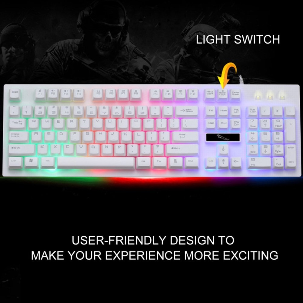 Wired Gaming Keyboard USB Backlight Gaming Keyboard Ergonomic Comfortable 114 Keys Keyboard For PC Laptop For Pro Gamer