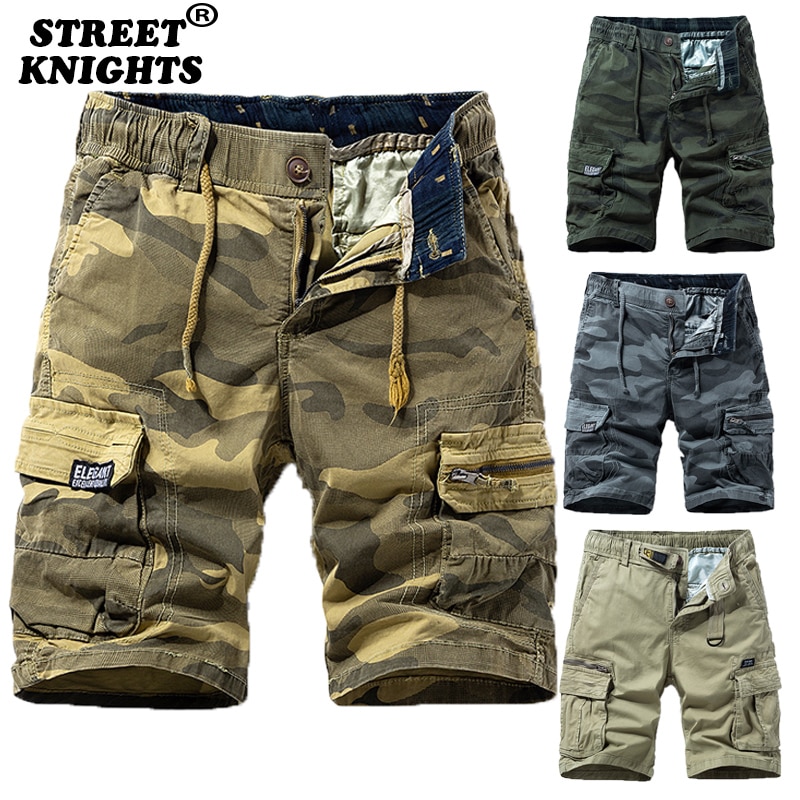 Nuevos pantalones cortos de camuflaje Cargo de algodón de verano para hombre, ropa informal para hombre, Bermudas para correr en la playa, pantalones cortos para hombre, triangulación de envíos