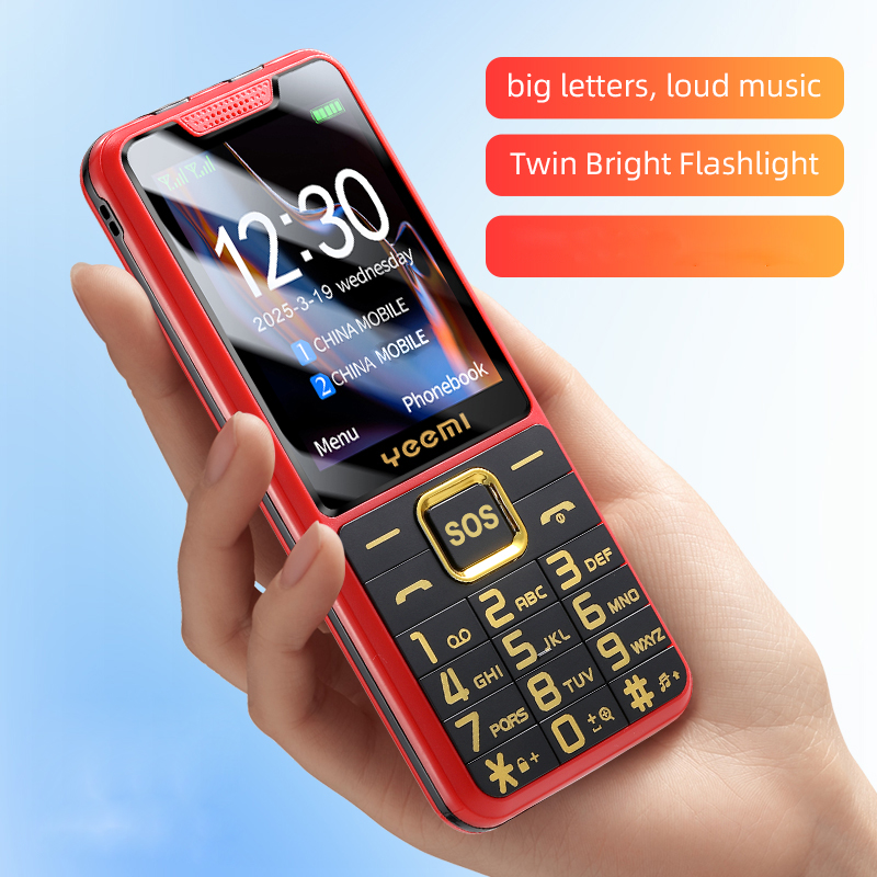 GSM 2G débloqué mince grand bouton poussoir téléphone pour personnes âgées SOS clé deux Sim double torche forte vitesse vocale cadran pas cher Senior téléphone portable