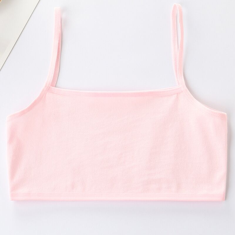 3PC reggiseno per ragazze intimo Lingerie bambini adolescenti Adolescente giovane Adolescente 8-12 anni studente cotone doppio ponte tinta unita: pink
