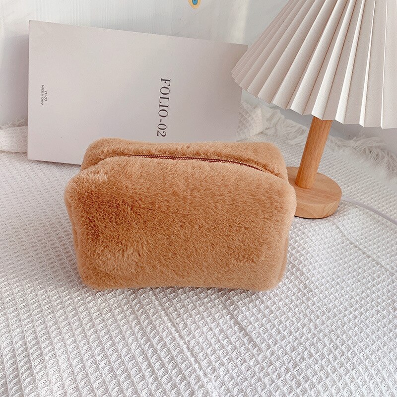 Cosmetische Tas Corduroy Grote Capaciteit Handheld Draagbare