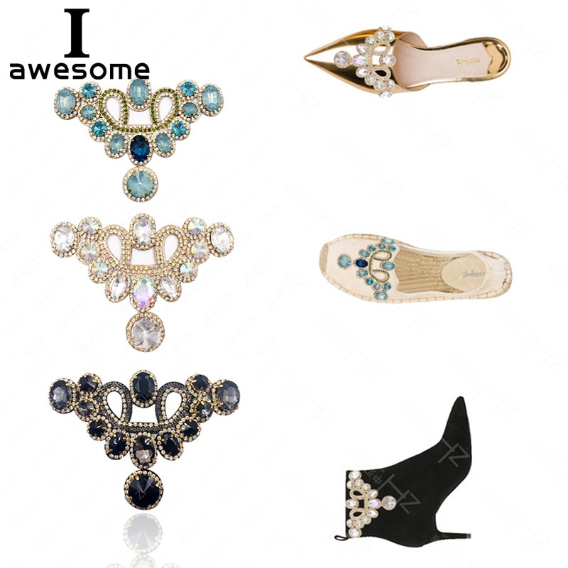 1pcs Bridal Wedding Party Shoes Accessories High Heels Shoes DIY Manual Rhinestone flower Sandals Boots Shoe Decorations Patches