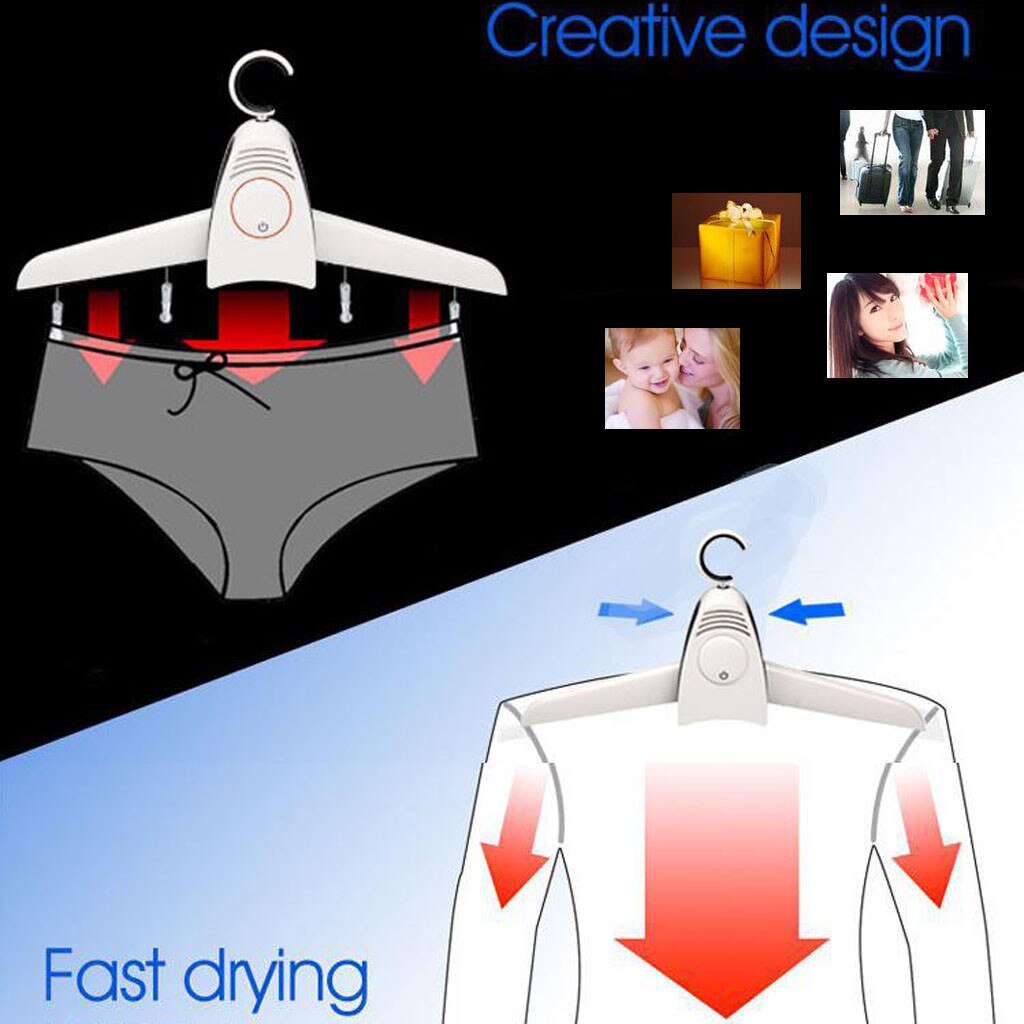 Portable Electric Folding Clothes Hanger Dryer Travel Cool Air Drying Rack Plastic Rod Rack Hangers Laundry Dryer 19Dec25: US