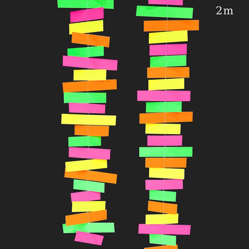 4m Leucht Girlanden Fluoreszierende Geburtstag Papier Banner glühen Party Liefert Nacht Party Foto Requisiten Glücklich Geburtstag Party Dekor: Minze Grün