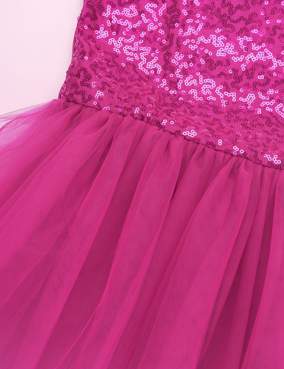 Paillettes enfants filles ballerine Dancewear sans manches maille extensible épissure Ballet danse Tulle gymnastique justaucorps maille Tutu robe