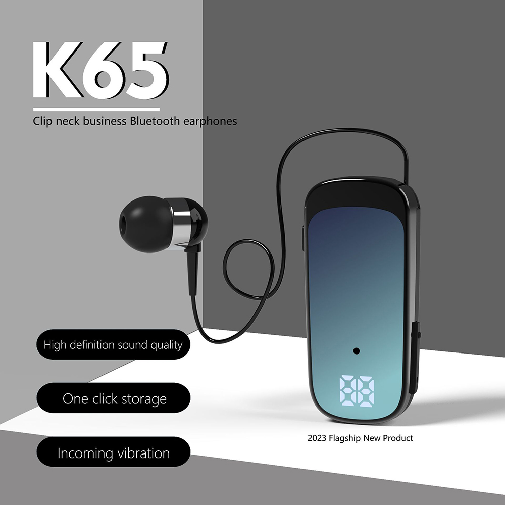 Écouteurs Bluetooth avec fil rétractable, casque avec fil, musique professionnelle, rappel de vibration 20h, allergique, 2 téléphones