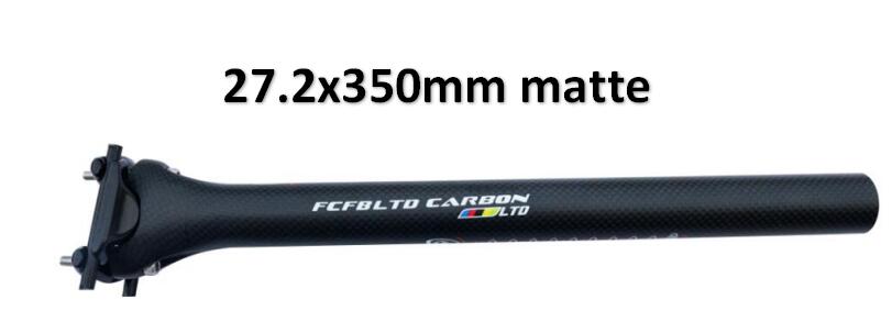 Fcfb ltd carbon sadelpind mountain mtb landevejscykel mat carbon cykel saddelpinde 0 offset mtb dele 27.2/30.8/31.6*350/400mm: 27.2 x 350mm