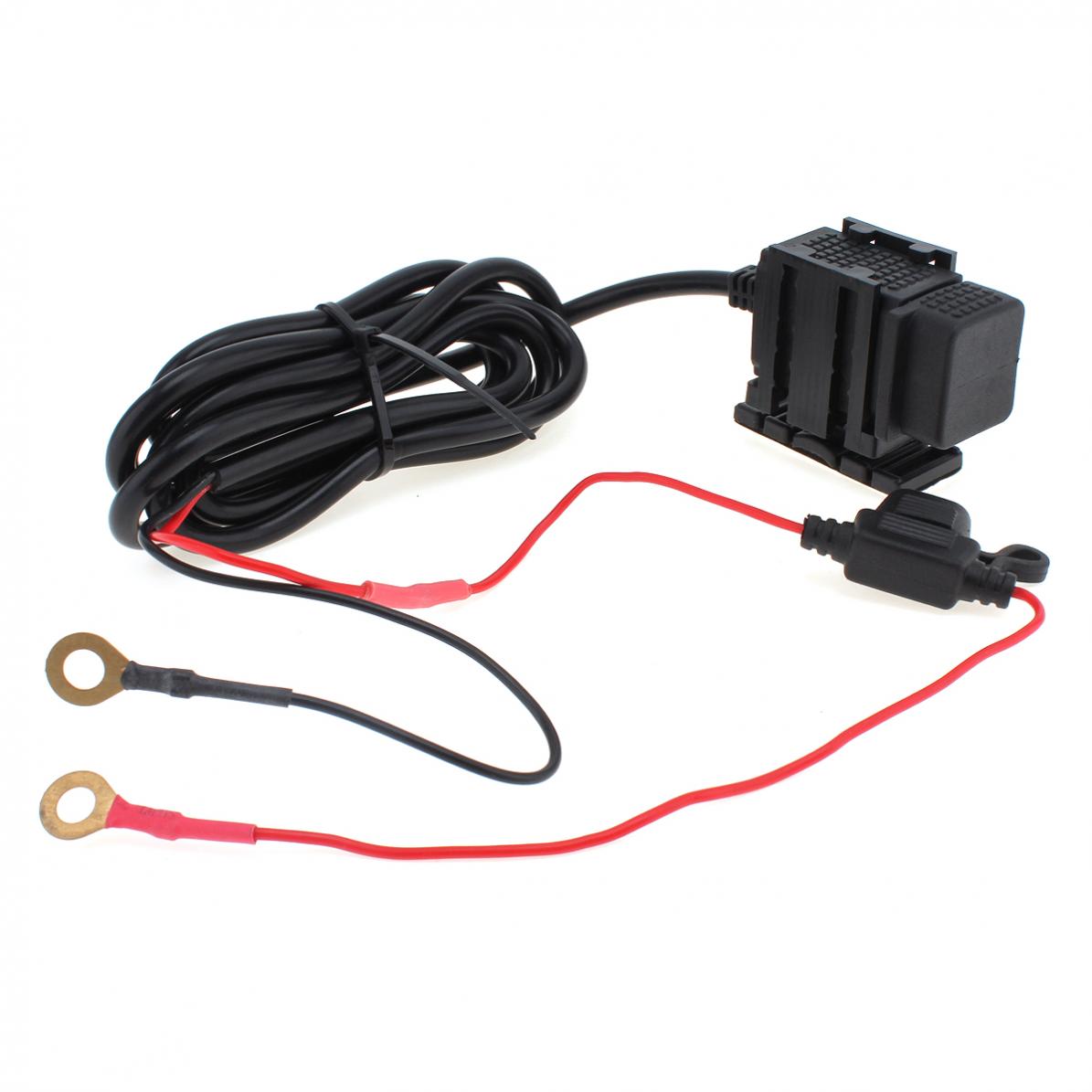 Dual USB Port 12V Waterproof Motorcycle Handlebar Motorbike Power Charger Adapter Power Supply Port Socket for Phone GPS MP4