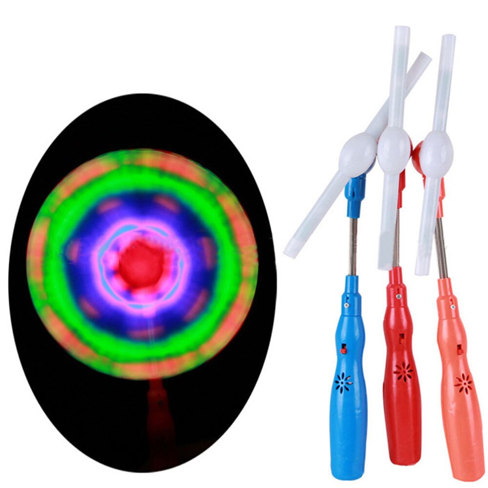 Led Glowing Windmill Toy Flashing Light Up LED Spinning Music Windmill Strip Shape Child Toy Random Color