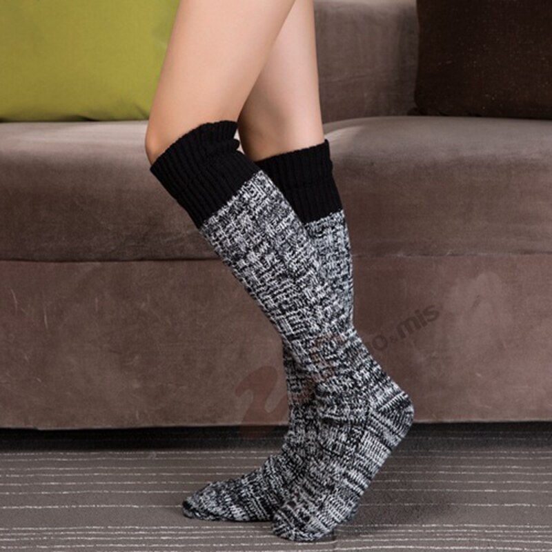 1 Pair Women's Knitted Boot Socks Boot Cuffs Toppers Knit Leg Boot Knee High Long Leg Warmers Sock