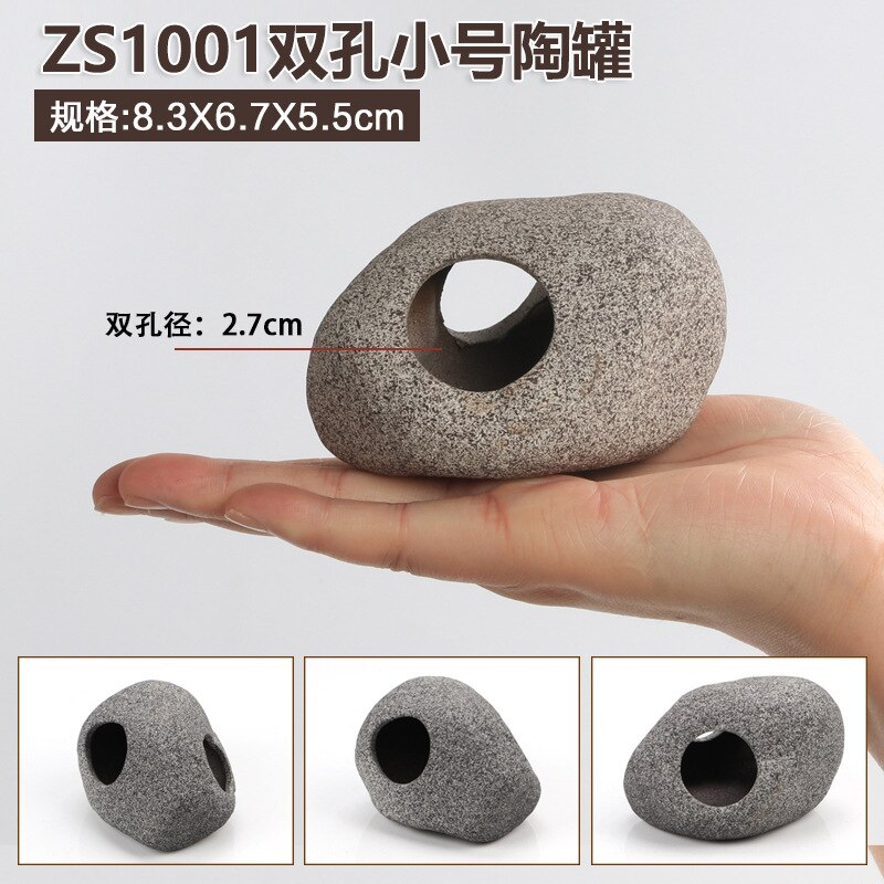 Fish Ceramic Aquarium Decor Cichlid Stone Rock Cave Stone Decoration Fish Tank Breeding Housing Shelter Ornament: ZS1001