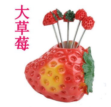 Fourchette à fruits en acier inoxydable | Fourchettes et support de 5 pièces nouveauté cœur rouge, fourchette à fruits en acier inoxydable, cuillère à Dessert, ustensiles de table, outils de cuisine: style 7
