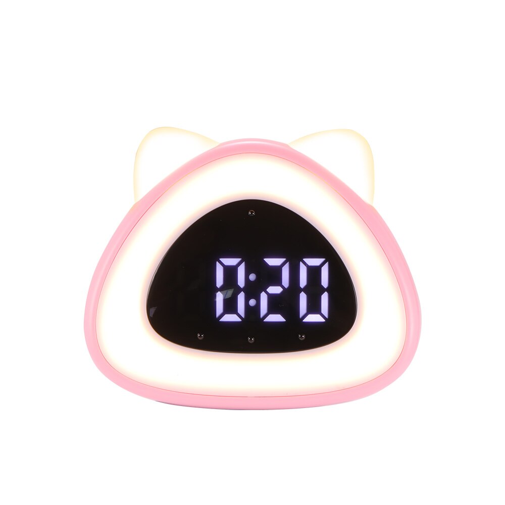 Pink Led Clock LED cat wake-up light Alarm Clocks Kid clock Cu... – Grandado