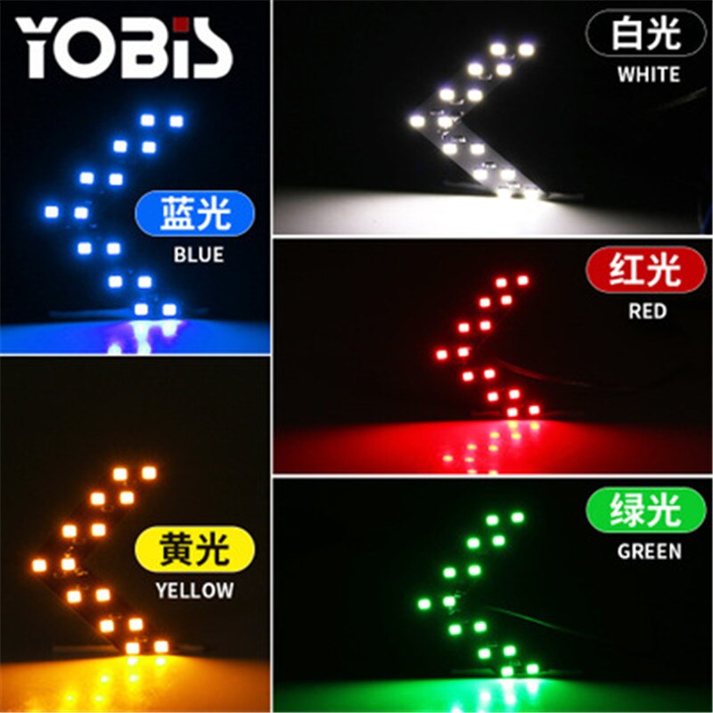 Blanco Azul Rojo amarillo verde coche para señal de giro de espejo retrovisor oculto LED señal de giro 14SMD LED flecha indicador