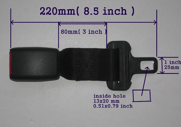 Extensor de extensión de cinturón de seguridad para coches Hyundai Santa, hebilla de 25mm de ancho y 220mm de longitud